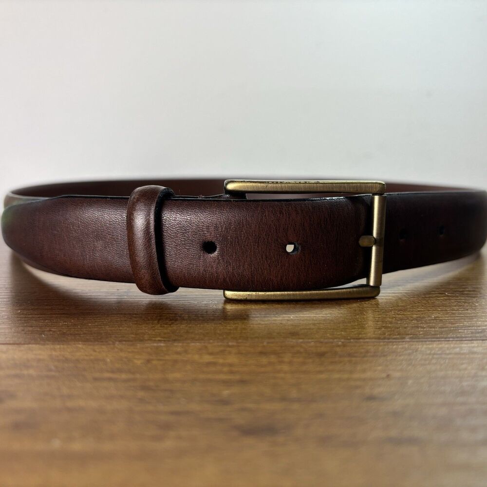 Slates Mens Size 34 Genuin Italian Leather Made in Italy Belt Brown